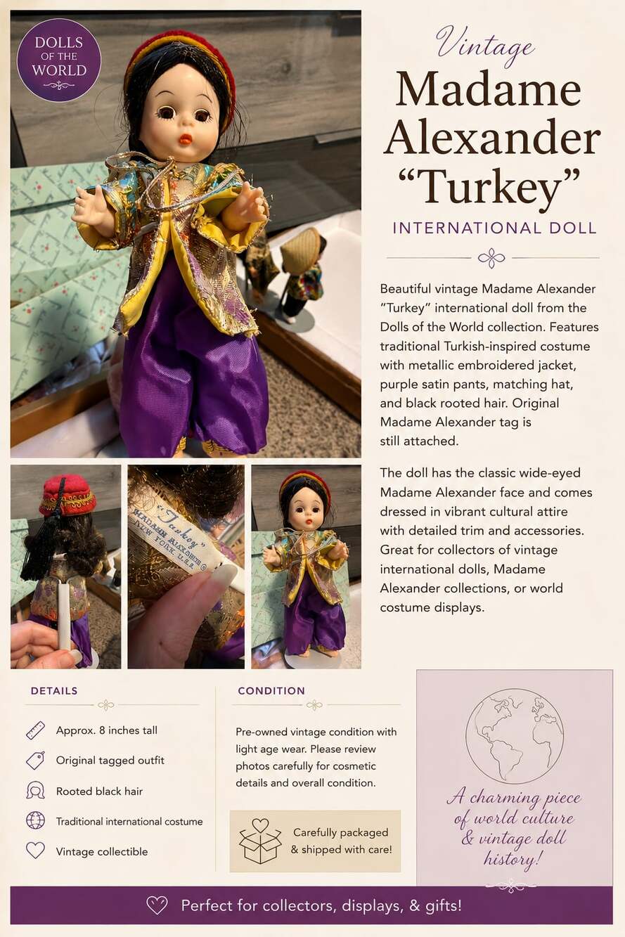Vintage Madame Alexander Dolls of the World Turkey International Doll